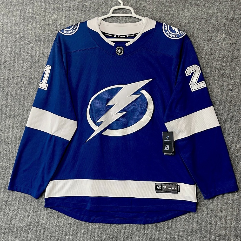 Tampa Bay Lightning Brayden Point Jersey 21 NHL Men's XL Blue White Fanatics